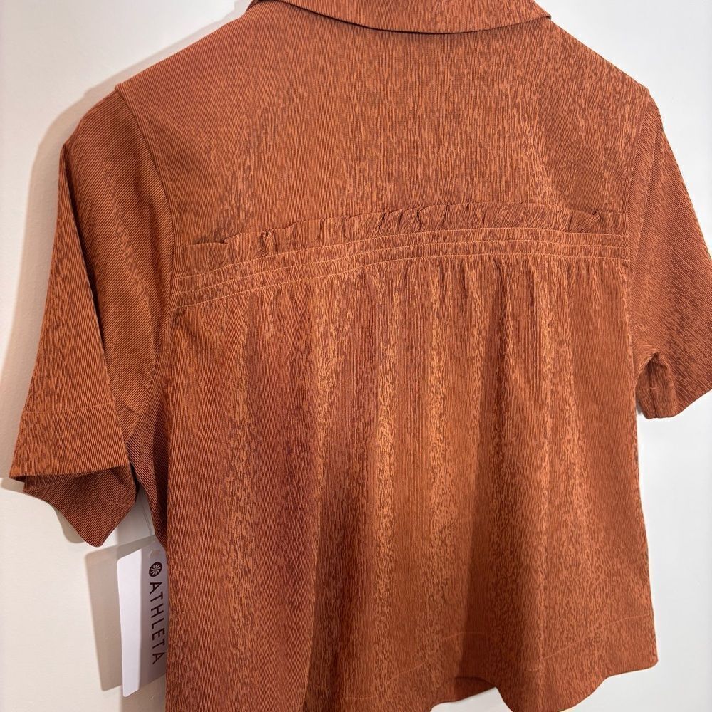Athleta Echo Top NEW with tags Size Small Textured Brown - Picture 8 of 13